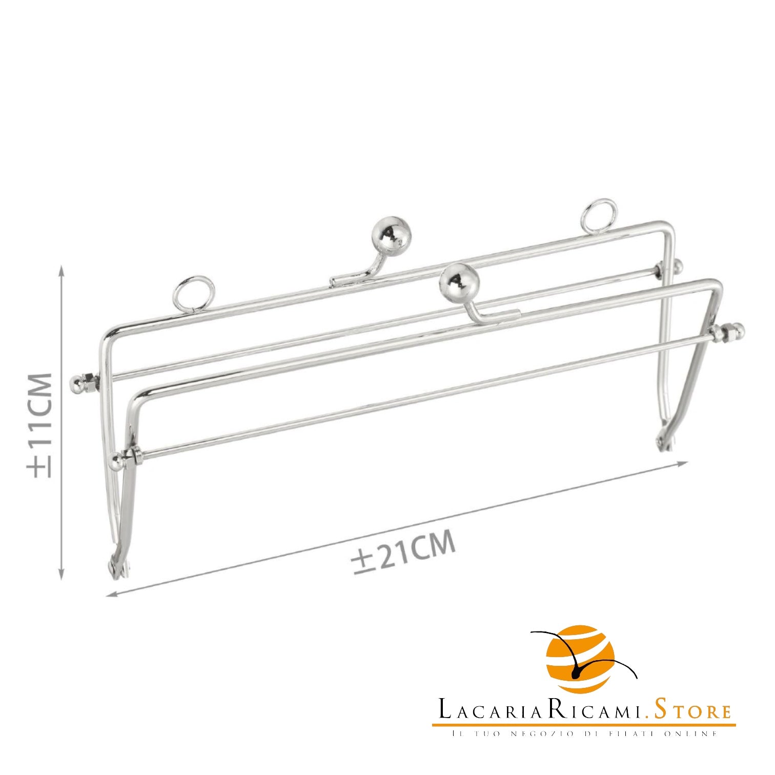 CLIK CLAK Rettangolare Vintage - Colore: 11x21 Cm - ARGENTO - by LacariaRicami.Store