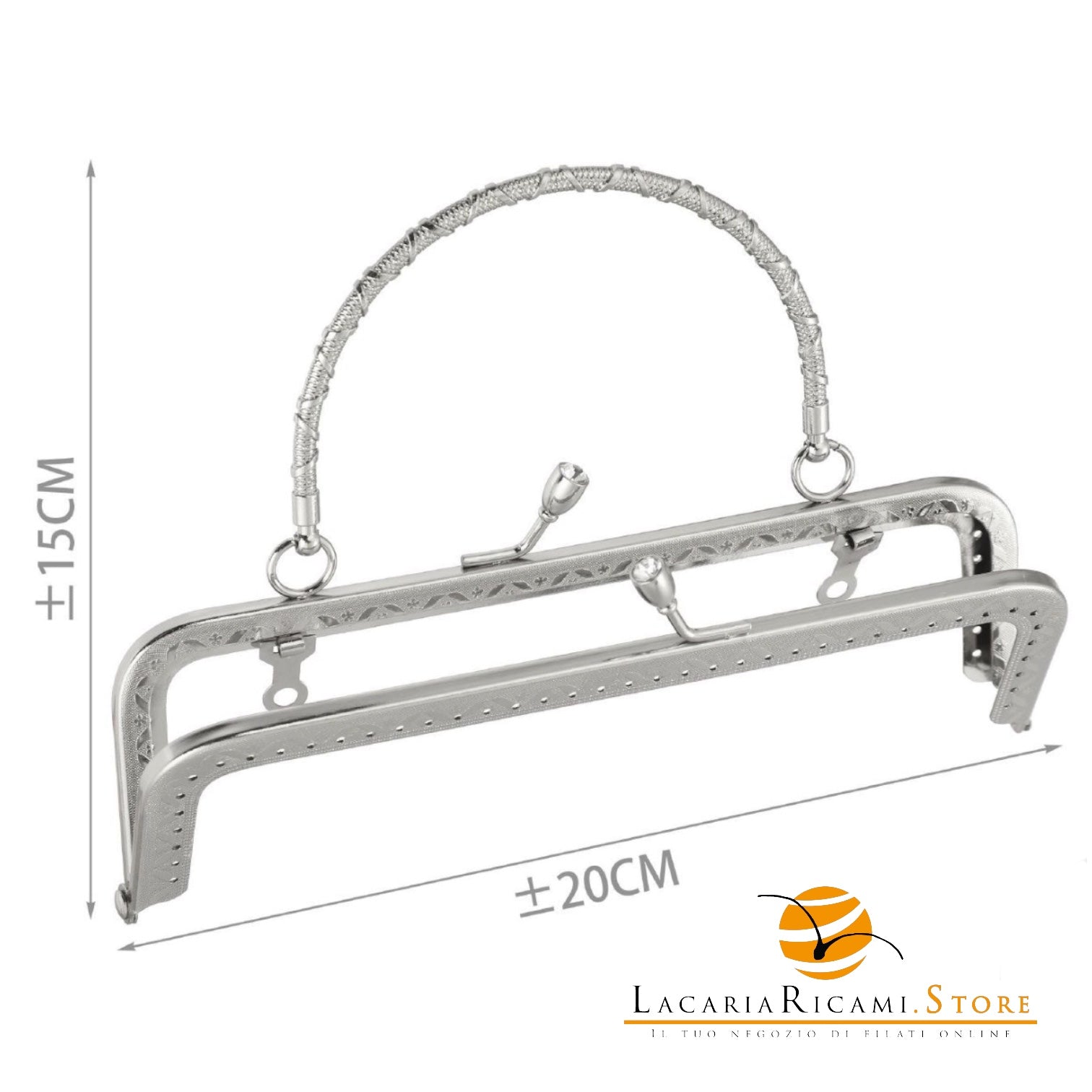 CLIK CLAK 20Cm Con Manico - Colore: 845933 - 20x15 cm - ARGENTO - by LacariaRicami.Store