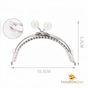 CLIK CLAK Arco ARGENTO Con Perla - Colore: 10.5x5.7cm - PERLA - by LacariaRicami.Store