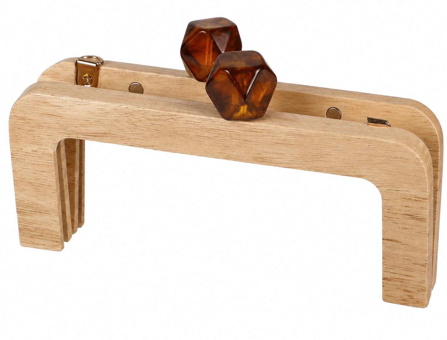 CLIK CLAK In Legno Con Perla Quadrata 20x8Cm - Colore: AMBRA - by LacariaRicami.Store
