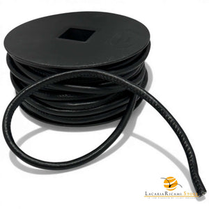 Cordino in EcoPelle | 4mm e 6mm - Per Borse - Colore: 6mm - NERO - by LacariaRicami.Store