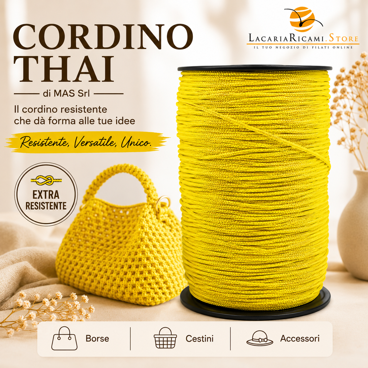 CORDINO THAI IN ROCCHE da 500 grammi - MAS Srl - Colore: - by LacariaRicami.Store