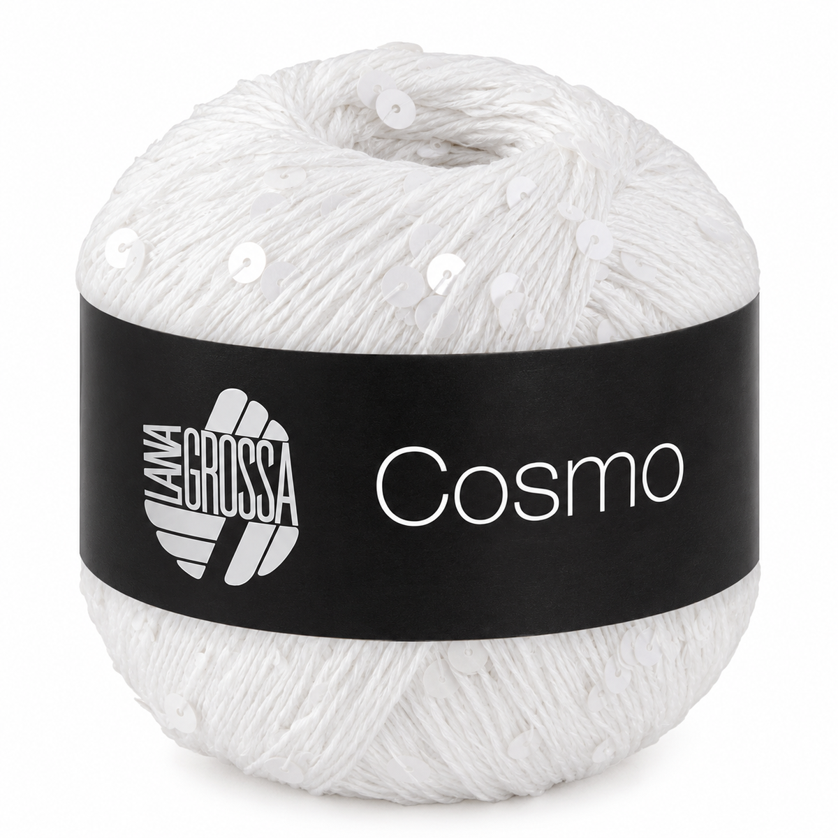 Cotone COSMO con Paillettes - LANA GROSSA - Colore: 01 - BIANCO - by LacariaRicami.Store