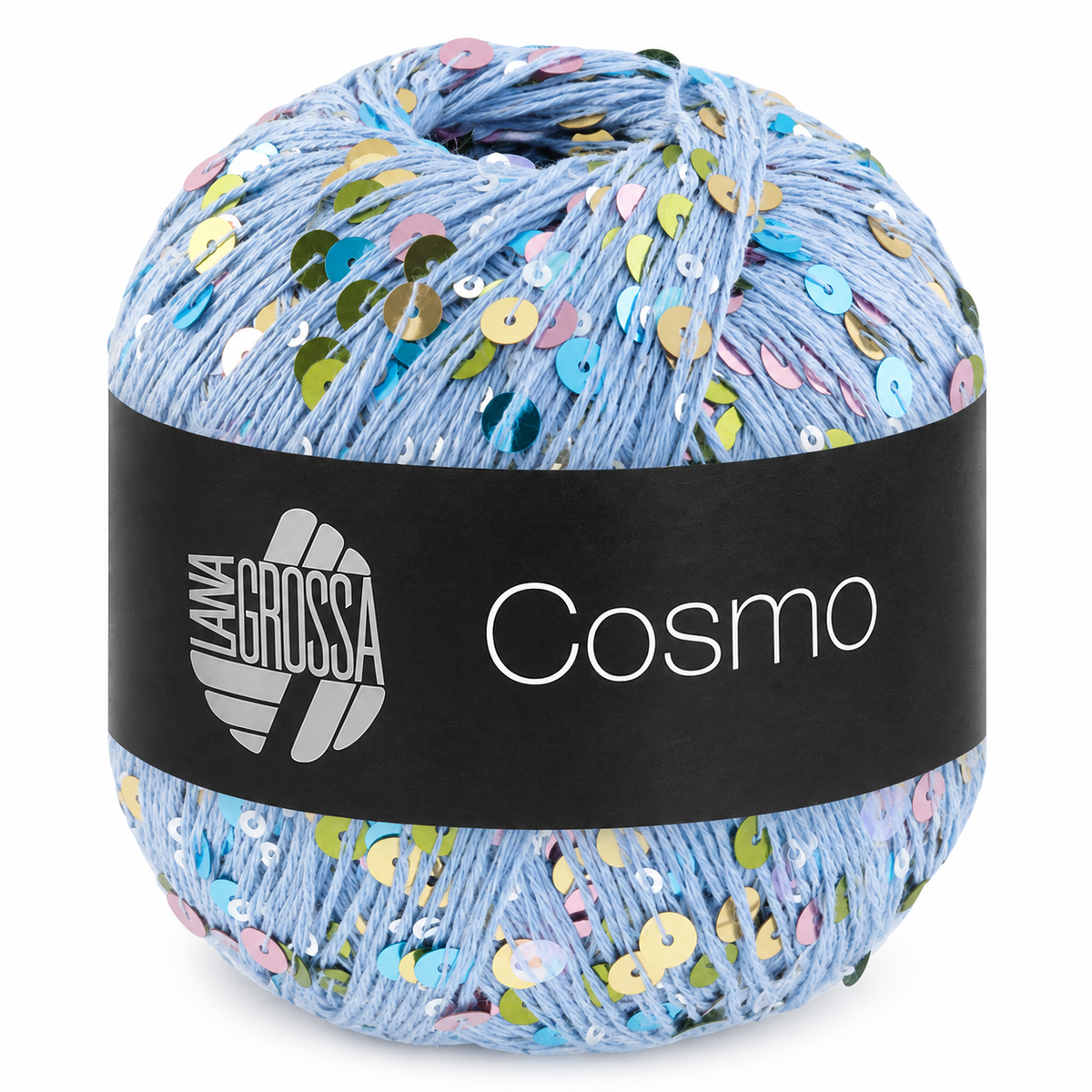 Cotone COSMO con Paillettes - LANA GROSSA - Colore: 20 - AZZURRO - by LacariaRicami.Store