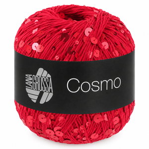 Cotone COSMO con Paillettes - LANA GROSSA - Colore: 24 - ROSSO - by LacariaRicami.Store