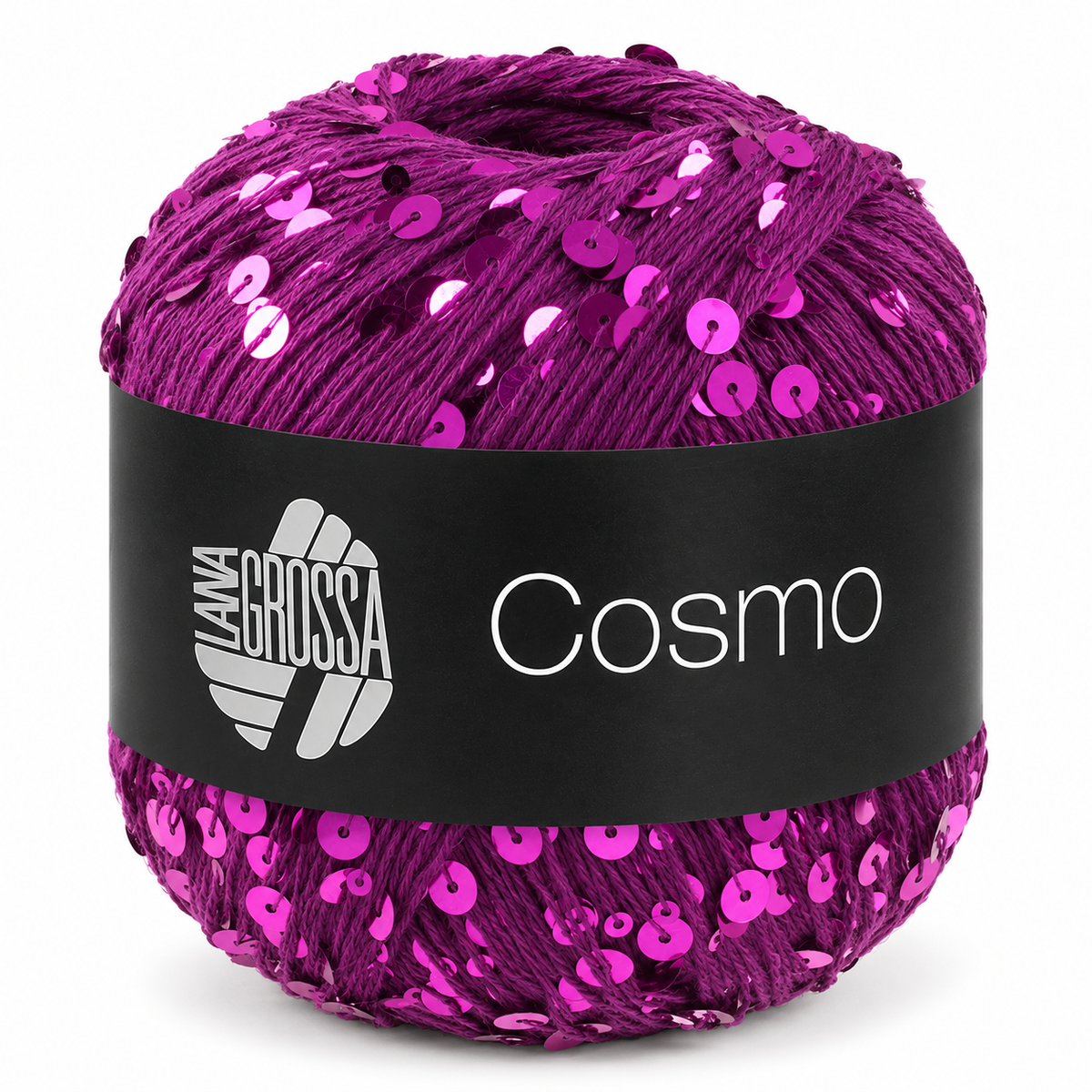 Cotone COSMO con Paillettes - LANA GROSSA - Colore: 26 - VIOLA ROSSO - by LacariaRicami.Store