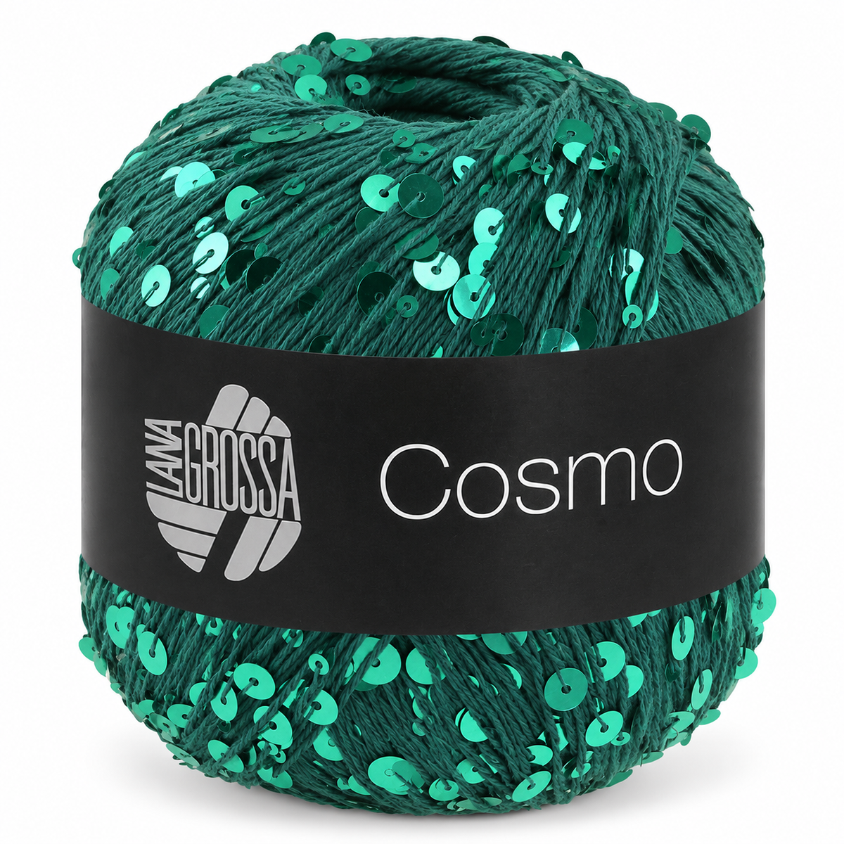 Cotone COSMO con Paillettes - LANA GROSSA - Colore: 31 - VERDE OPALE - by LacariaRicami.Store