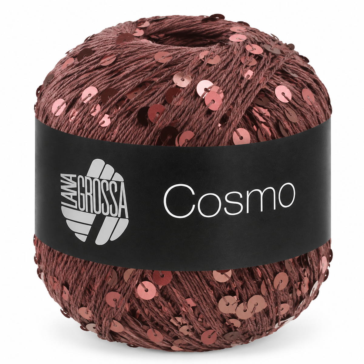 Cotone COSMO con Paillettes - LANA GROSSA - Colore: 33 - MARRONE CIOCCOLATO - by LacariaRicami.Store
