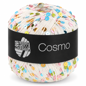 Cotone COSMO con Paillettes - LANA GROSSA - Colore: 38 - CREMA PAILLETTES MULTICOLOR - by LacariaRicami.Store