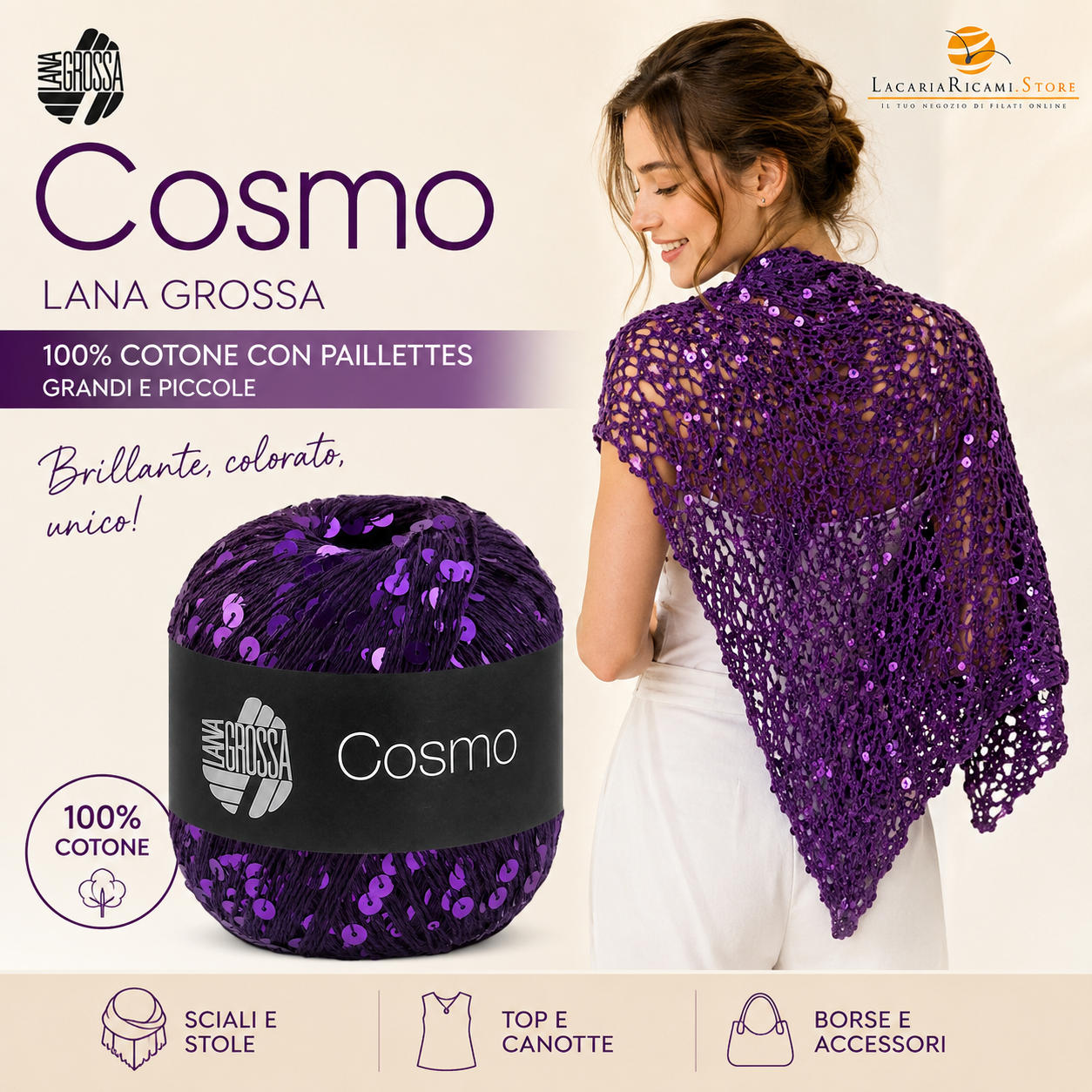 Cotone COSMO con Paillettes - LANA GROSSA