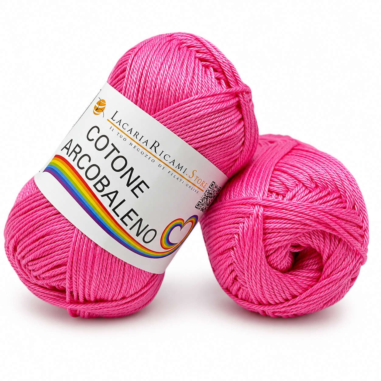 Cotone ARCOBALENO - LacariaRicami.Store - Colore: 07 - ROSA - by LacariaRicami.Store
