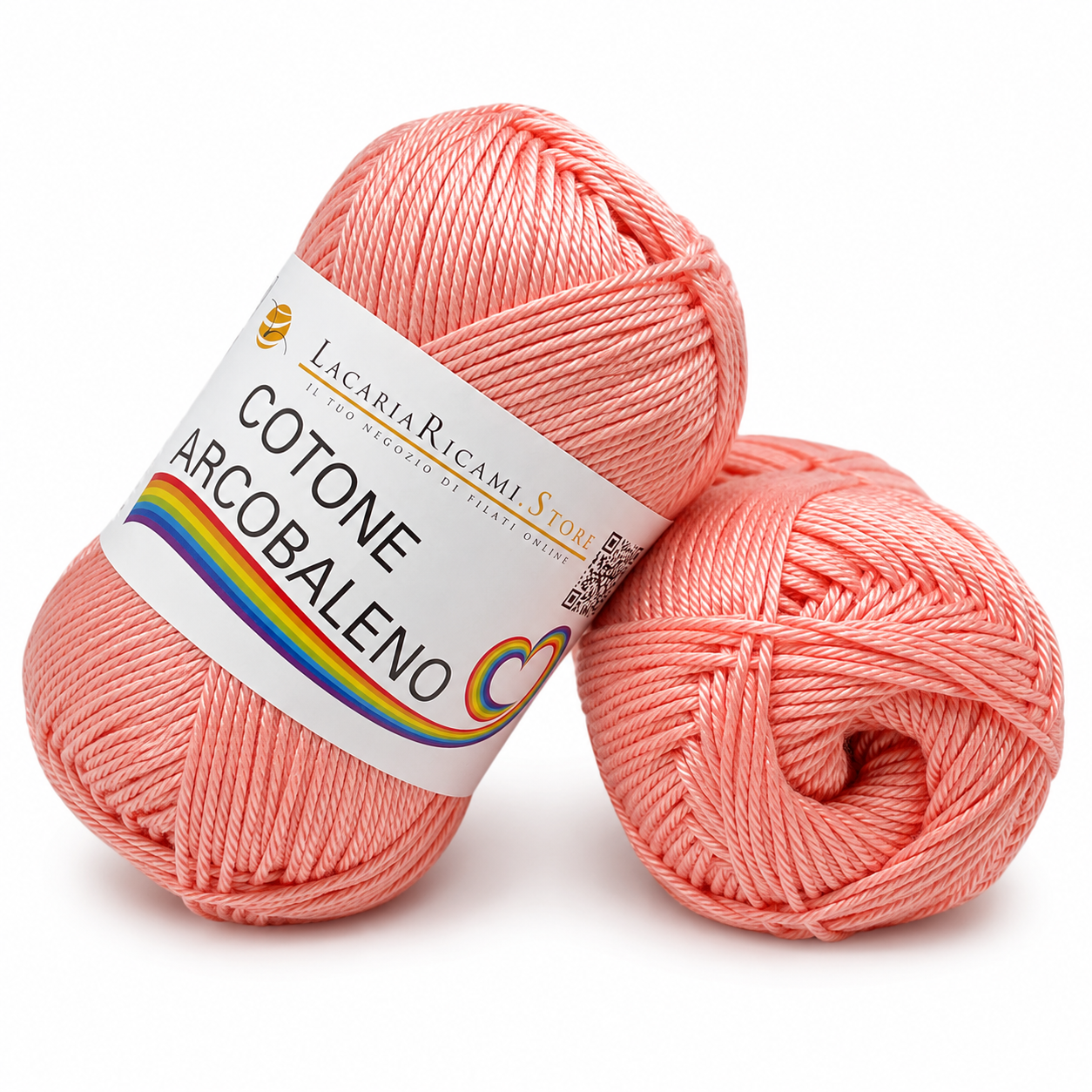 Cotone ARCOBALENO - LacariaRicami.Store - Colore: 08 - ROSA PESCA - by LacariaRicami.Store