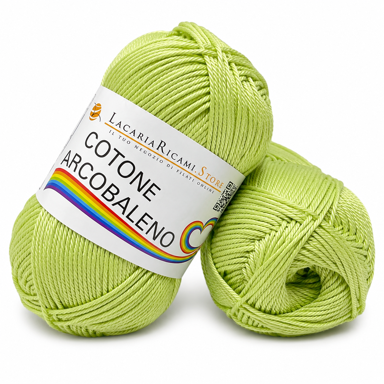 Cotone ARCOBALENO - LacariaRicami.Store - Colore: 24 - VERDE CHIARO - by LacariaRicami.Store