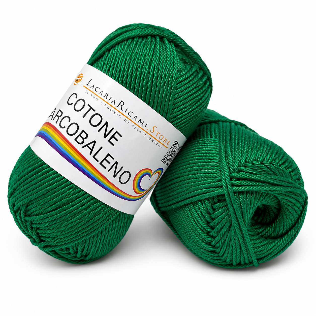 Cotone ARCOBALENO - LacariaRicami.Store - Colore: 49 - VERDE BANDIERA - by LacariaRicami.Store