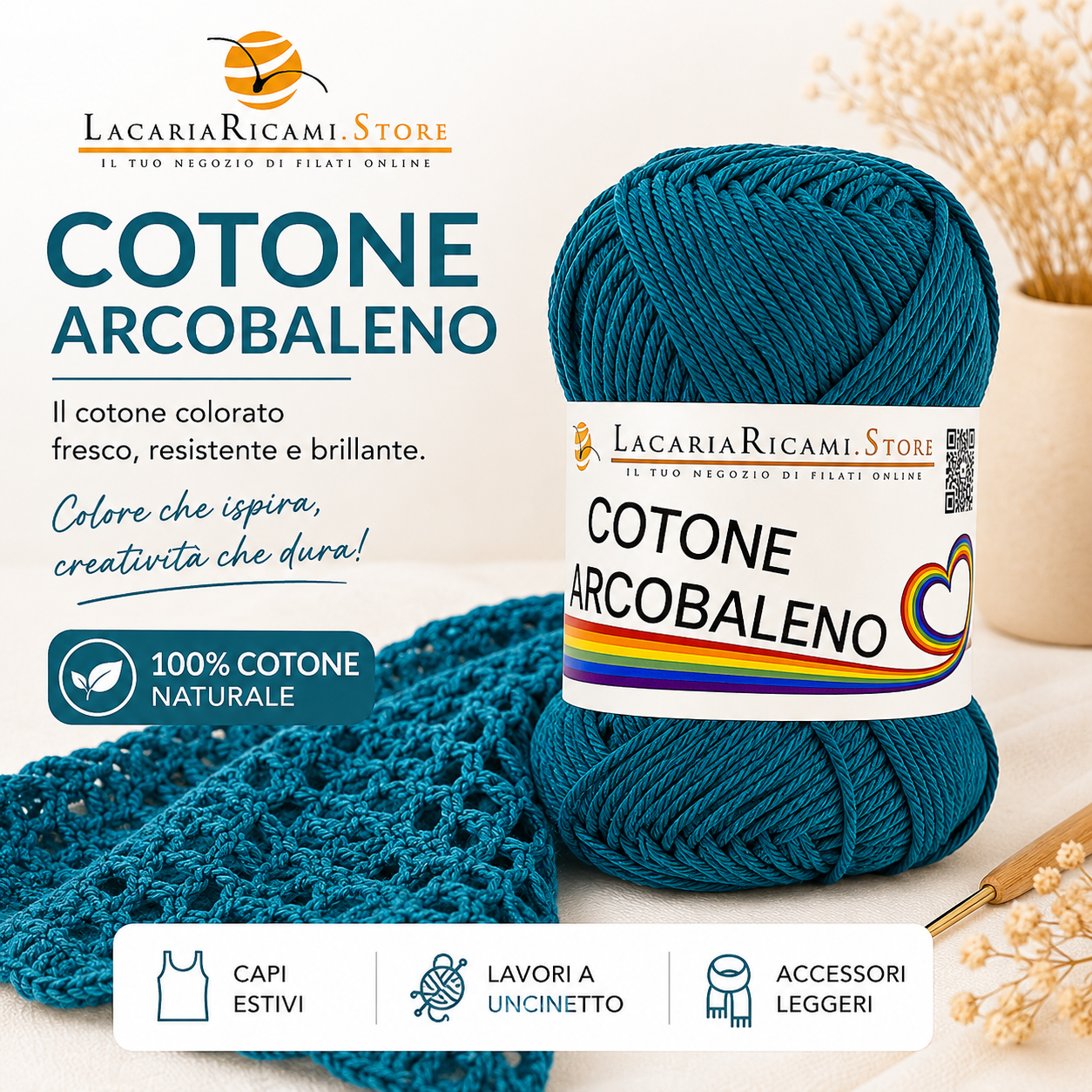 Cotone ARCOBALENO - LacariaRicami.Store - Colore: - by LacariaRicami.Store
