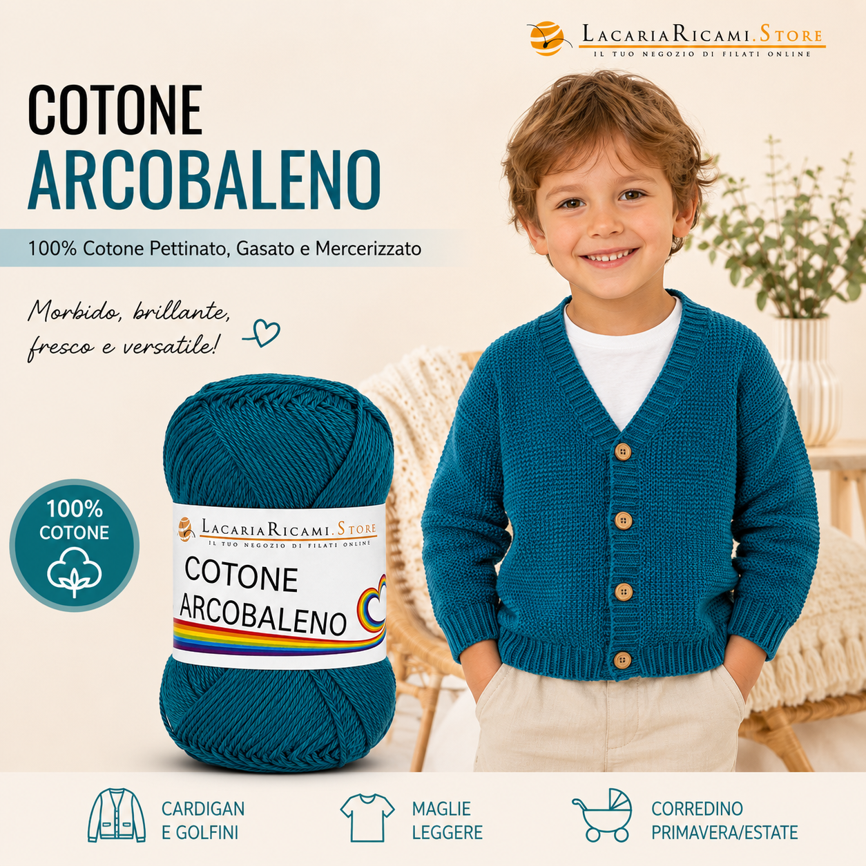 Cotone ARCOBALENO - LacariaRicami.Store - Colore: - by LacariaRicami.Store