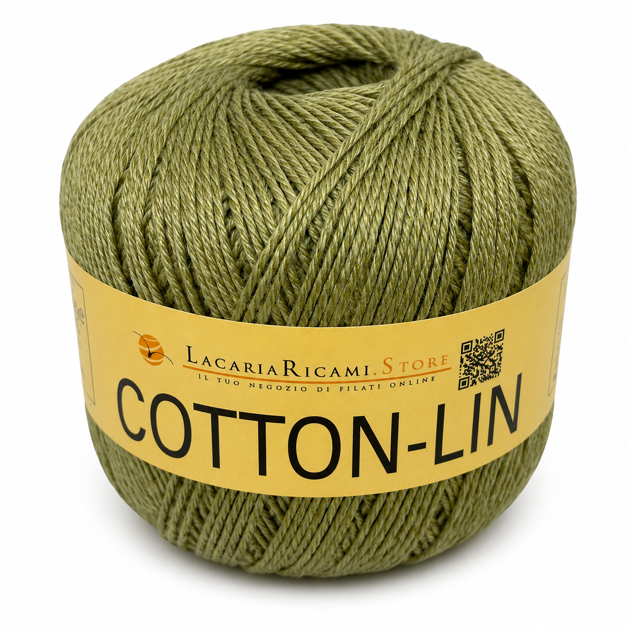 COTONE-LINO Cotton-Lin - LacariaRicami.Store - Colore: 06 - VERDE - by LacariaRicami.Store