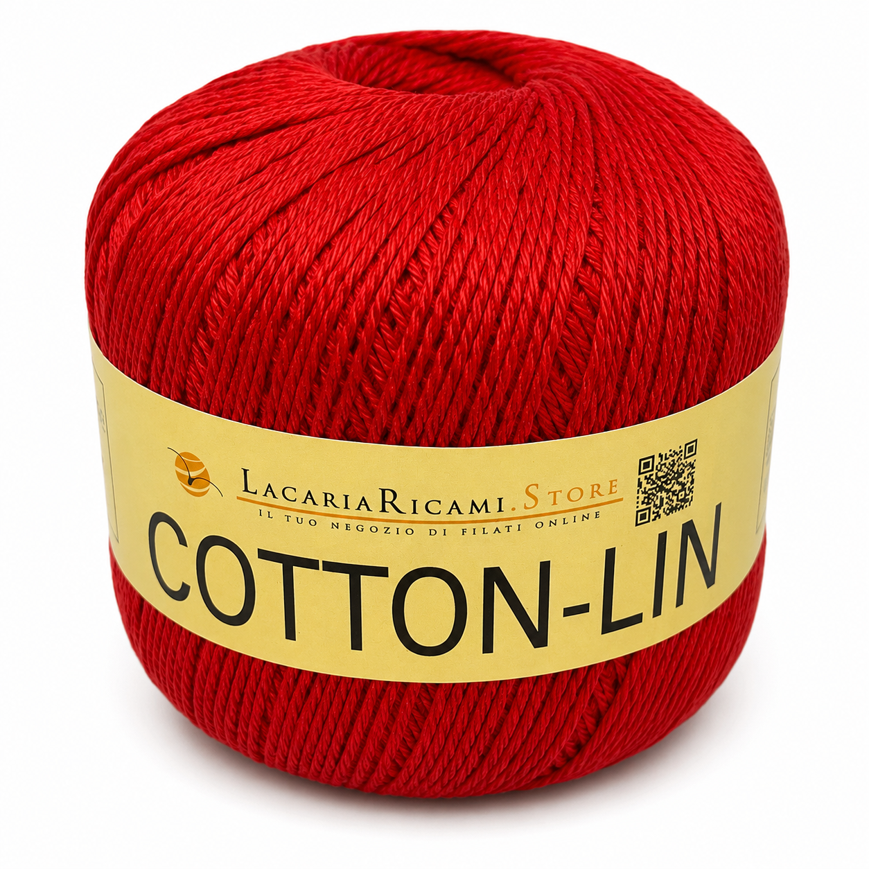 COTONE-LINO Cotton-Lin - LacariaRicami.Store - Colore: 08 - ROSSO - by LacariaRicami.Store