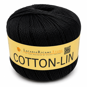 COTONE-LINO Cotton-Lin - LacariaRicami.Store - Colore: 16 - NERO - by LacariaRicami.Store