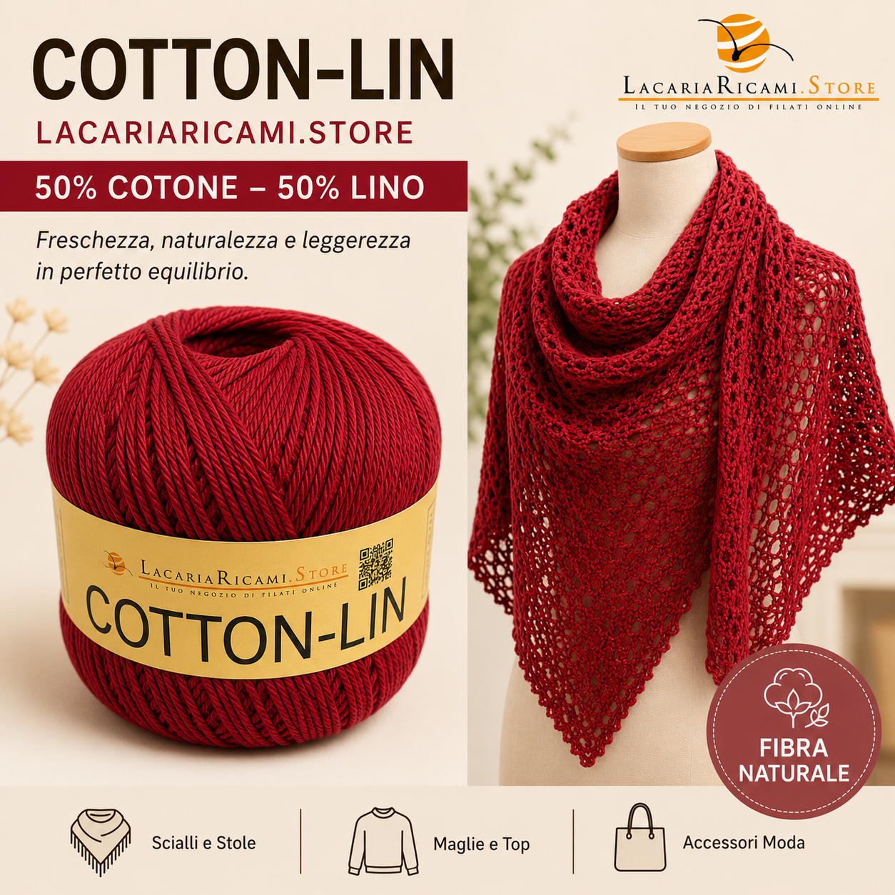 COTONE-LINO Cotton-Lin - LacariaRicami.Store