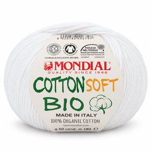 Cotone COTTON SOFT BIO - MONDIAL - Colore: 100 - BIANCO - by LacariaRicami.Store
