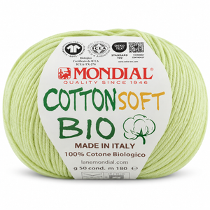 Cotone COTTON SOFT BIO - MONDIAL - Colore: 186 - VERDE LIME - by LacariaRicami.Store