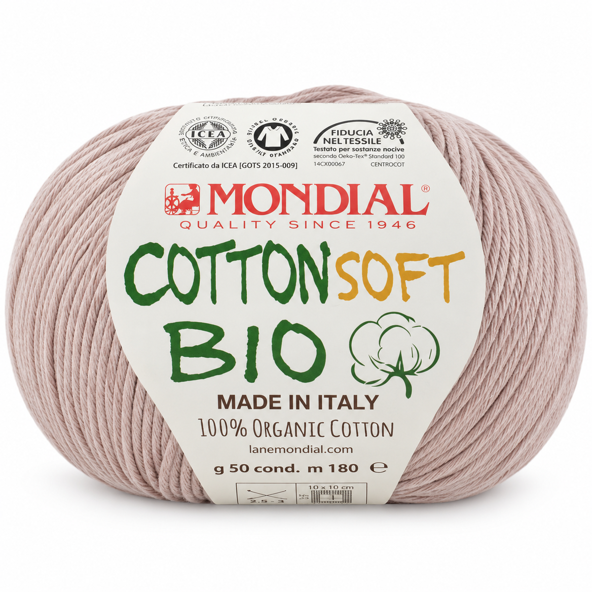 Cotone COTTON SOFT BIO - MONDIAL - Colore: 233 - ROSA ANTICO - by LacariaRicami.Store