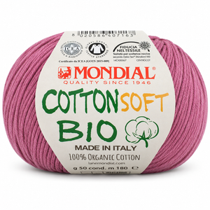 Cotone COTTON SOFT BIO - MONDIAL - Colore: 865 - ROSA FORTE - by LacariaRicami.Store