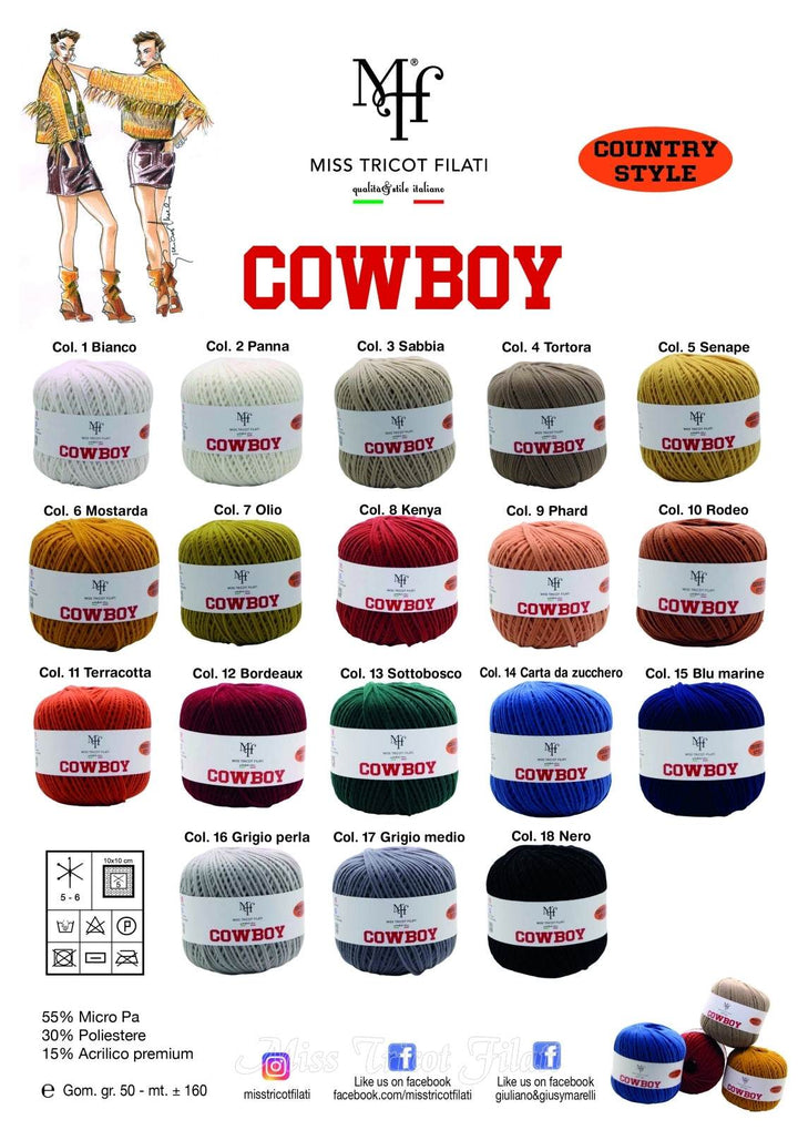CORDINO CowBoy – Miss Tricot Filati - - LacariaRicami.Store