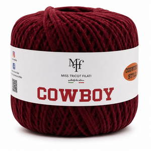 CORDINO CowBoy – Miss Tricot Filati - Colore: 12 - BORDEAUX - by LacariaRicami.Store