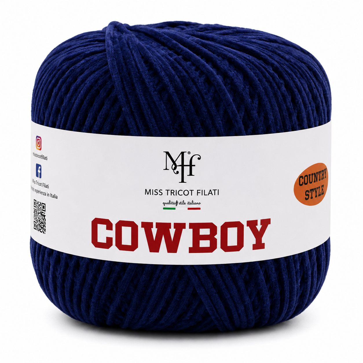 CORDINO CowBoy – Miss Tricot Filati - Colore: 15 - BLUE MARINE - by LacariaRicami.Store