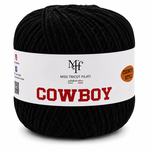 CORDINO CowBoy – Miss Tricot Filati - Colore: 18 - NERO - by LacariaRicami.Store