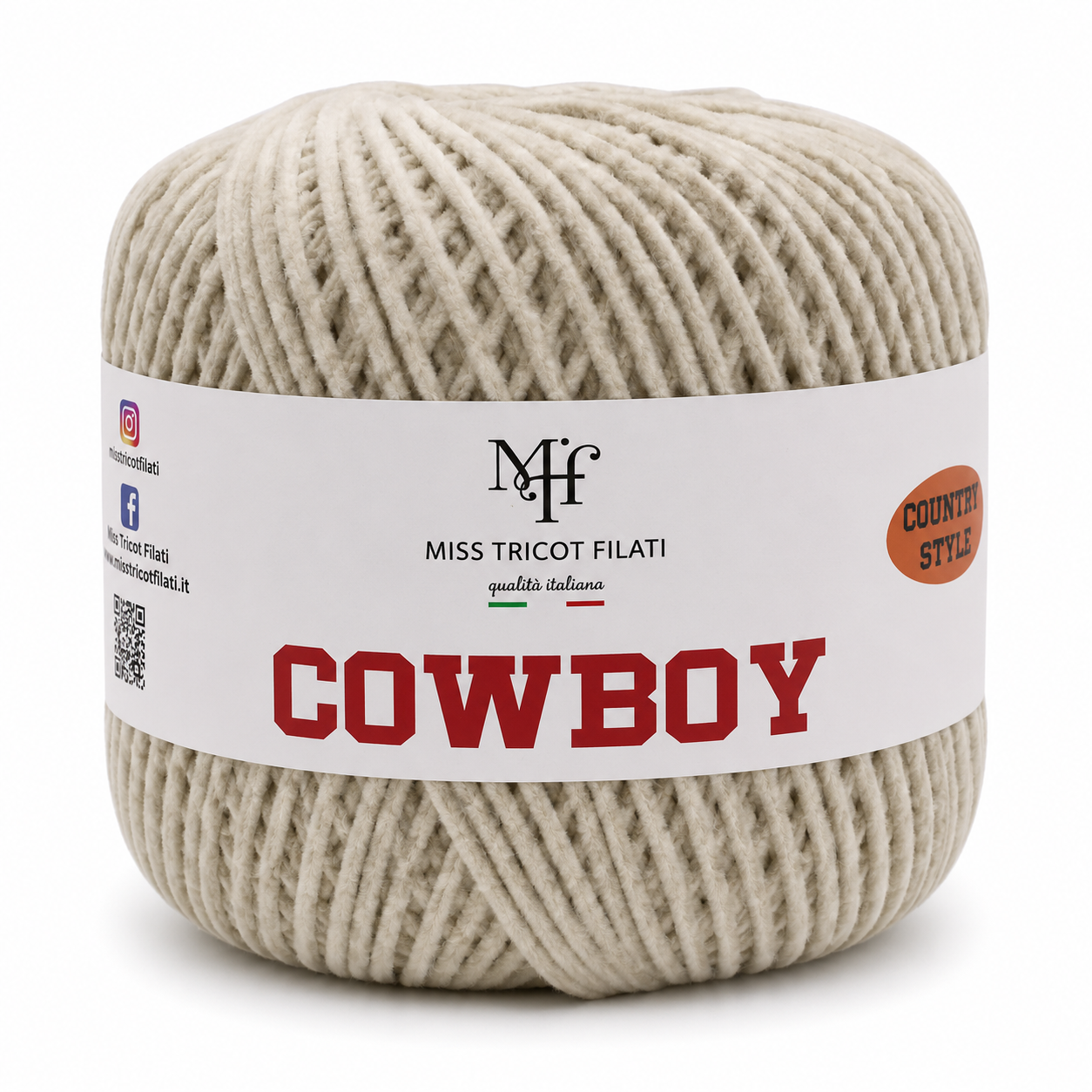 CORDINO CowBoy – Miss Tricot Filati - Colore: 03 - SABBIA - by LacariaRicami.Store