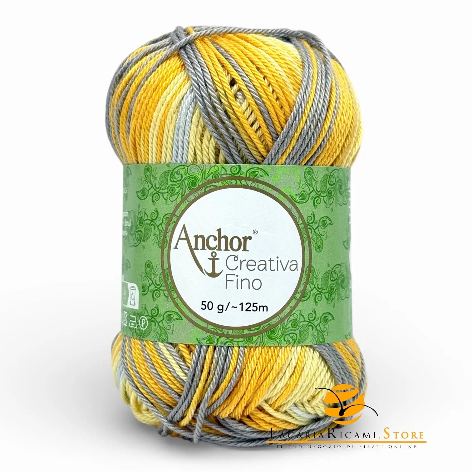 Cotone CREATIVA FINO MULTICOLOUR - ANCHOR - 0903 - GIALLO GRIGIO MIX - LacariaRicami.Store