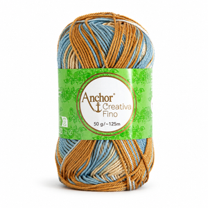 Cotone CREATIVA FINO MULTICOLOUR - ANCHOR - Colore: 00908 - CREMA AZZURRO MIX - by LacariaRicami.Store