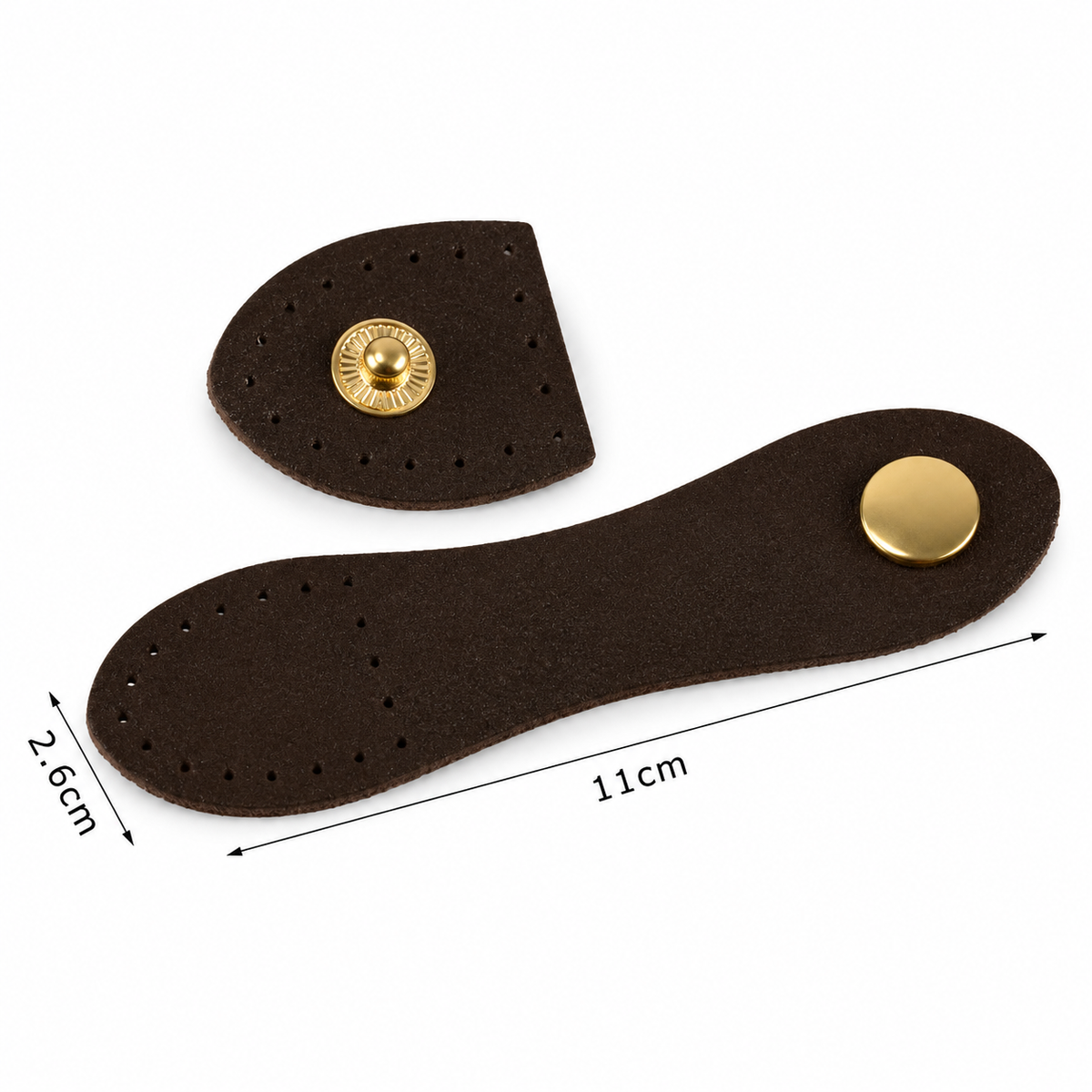 Chiusura a Pressione in ecopelle cucibile per borse | MAF Accessories - Colore: 13072-06 - MARRONE - by LacariaRicami.Store