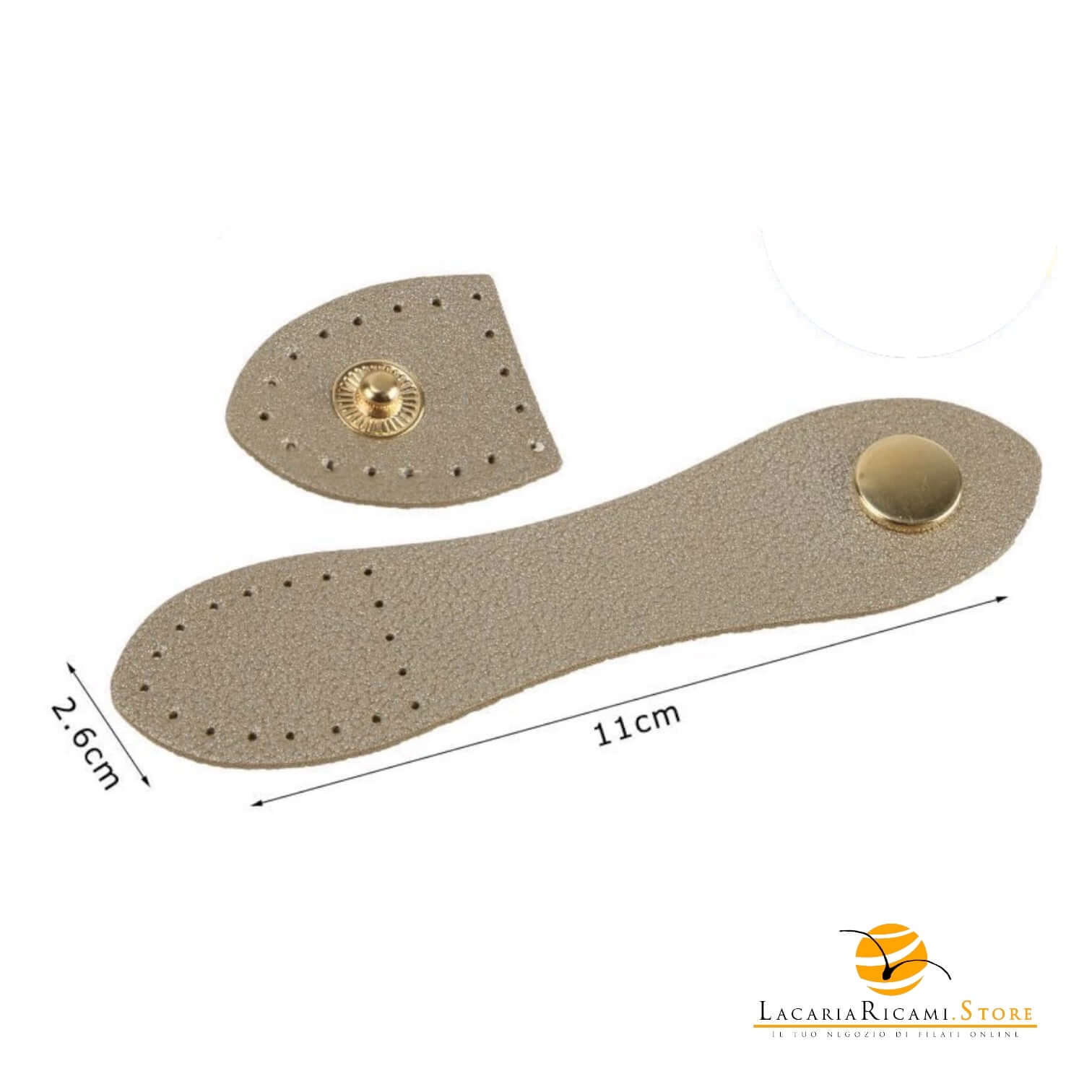 Chiusura a pressione in ecopelle cucibile per borse | MAF Accessories - Colore: 30800 - ORO - by LacariaRicami.Store
