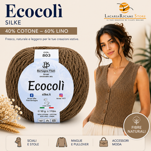 Cotone-Lino ECOCOLÌ - Silke - Colore: - by LacariaRicami.Store