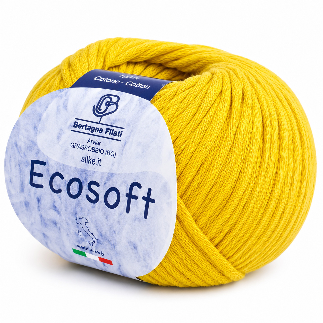 CALDO COTONE Ecosoft - Bertagna Filati - Colore: 52 - GIALLO - by LacariaRicami.Store