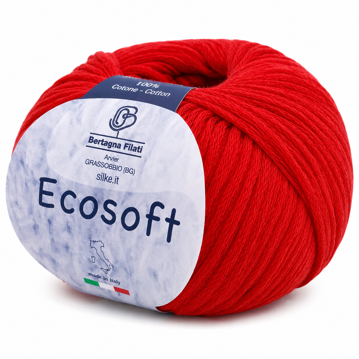CALDO COTONE Ecosoft - Bertagna Filati - Colore: 570 - ROSSO - by LacariaRicami.Store