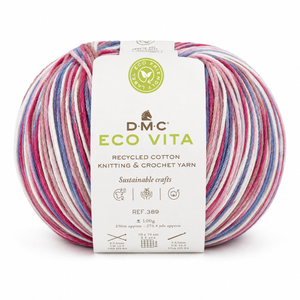 Cotone ECO VITA 3mm Crochet Multicolour - DMC - Colore: 600 - ROSA MULTICOLOR - by LacariaRicami.Store