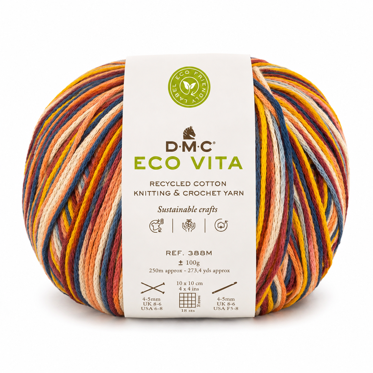 Cotone ECO VITA 3mm Crochet Multicolour - DMC - Colore: 604 - MIX MULTICOLOR - by LacariaRicami.Store
