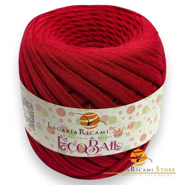 Palla di cotone rosso per maglieria e crafting presso FETTUCCIA EcoBall LacariaRicami Store