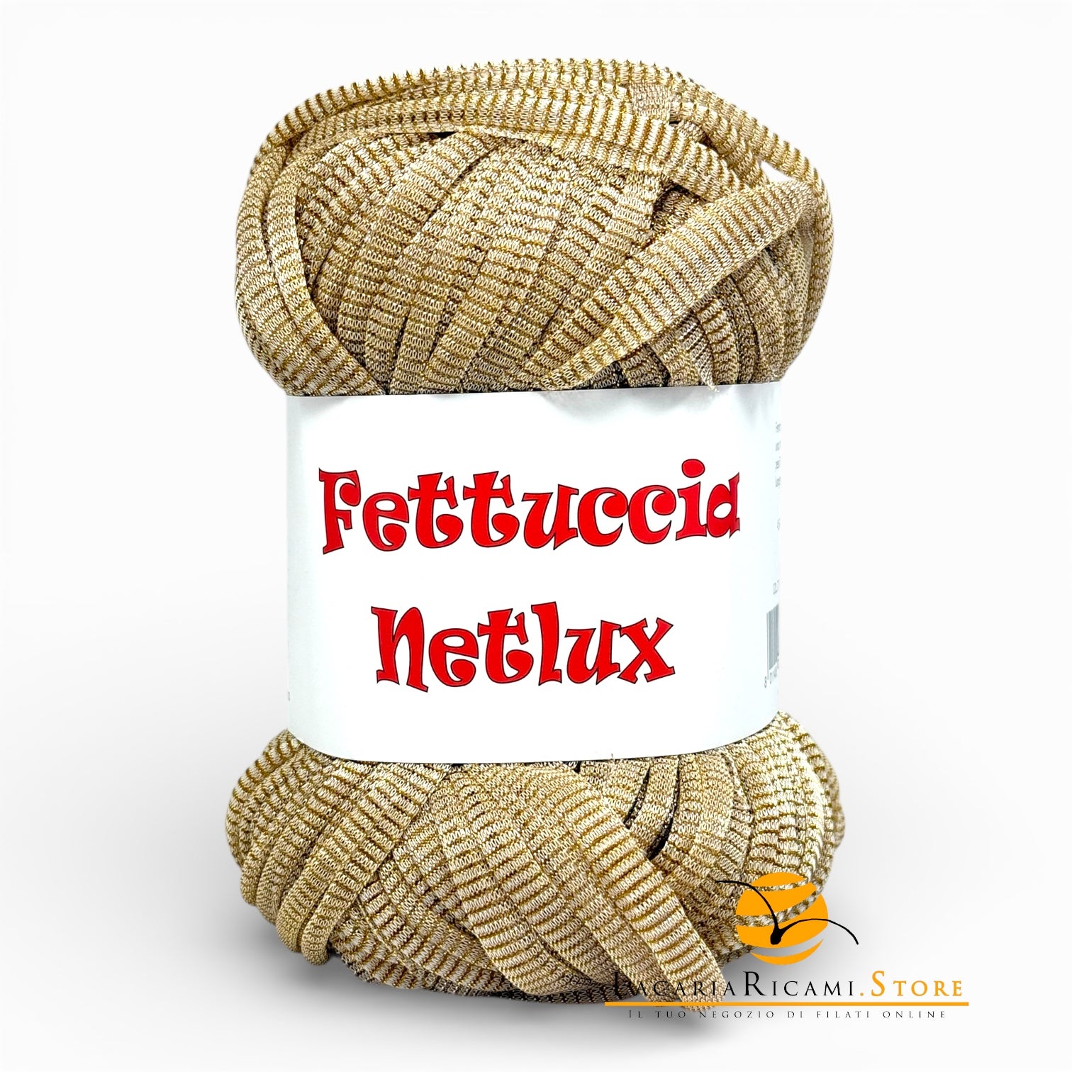 Fettuccia NETLUX - MAS Srl - Colore: 77 - BEIGE ORO LUX - by LacariaRicami.Store