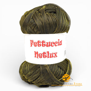 Fettuccia NETLUX - MAS Srl - Colore: 81 - NERO ORO LUX - by LacariaRicami.Store