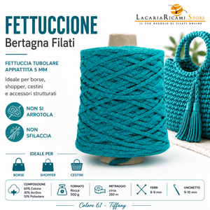 Fettuccia FETTUCCIONE - Bertagna Filati - Colore: - by LacariaRicami.Store
