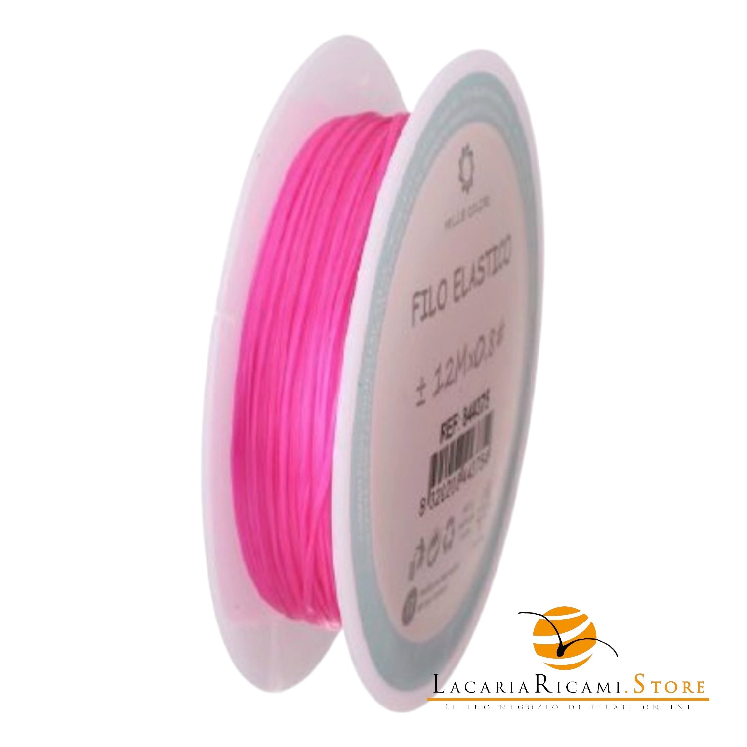 Filo Elastico Colorato per Bigiotteria - Colore: 0.8MM | (12M) - FUCSIA CHIARO - by LacariaRicami.Store