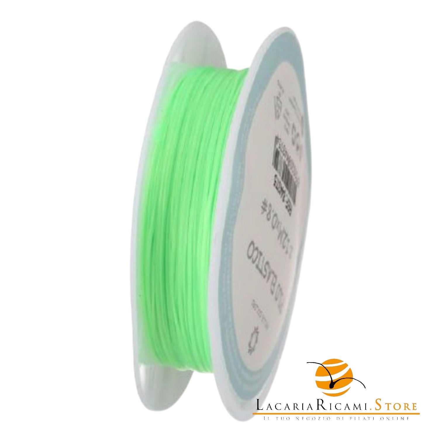 Filo Elastico Colorato per Bigiotteria - Colore: 0.8MM | (12M) - VERDE FLUO - by LacariaRicami.Store