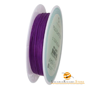 Filo Elastico Colorato per Bigiotteria - Colore: 0.8MM | (12M) - VIOLA - by LacariaRicami.Store