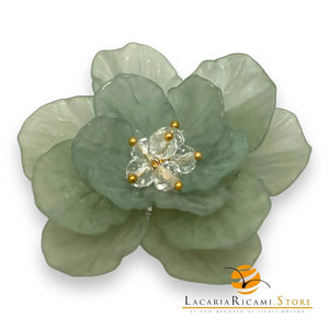 FIORE in Resina da Cucire con Perline - SandraB - - LacariaRicami.Store